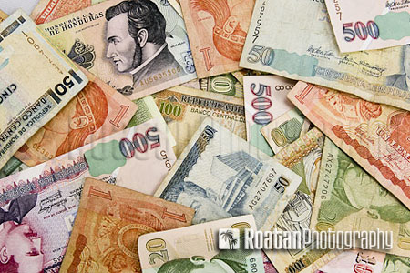 variety of honduran lempira currency stock photo